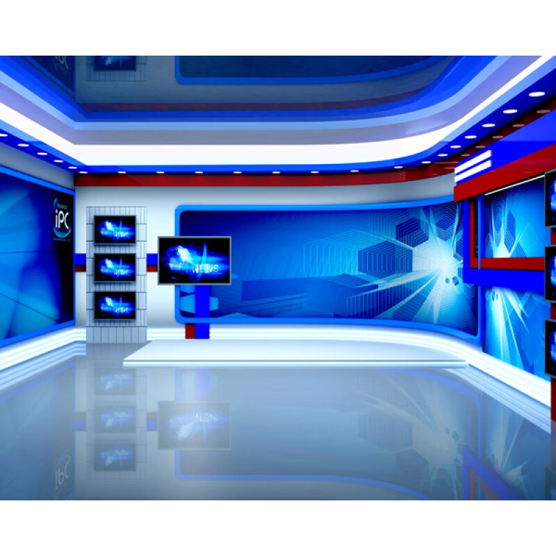 整幅无接缝3d口才演讲新闻直播背景高清立体天气预报主播背景挂布