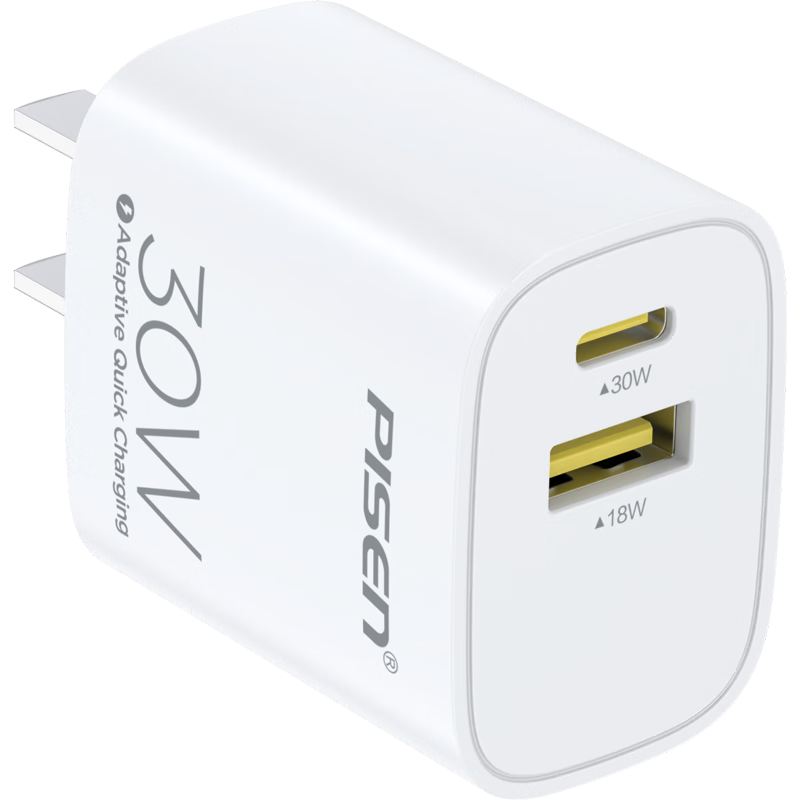PISEN 品胜 PSD02-AC 手机充电器 USB-A/Type-C 30W 白色