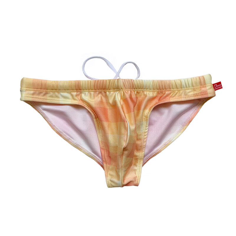 麦磊 托举男泳裤性感印花男士沙滩低腰游泳裤排水线男生三角泳裤双的