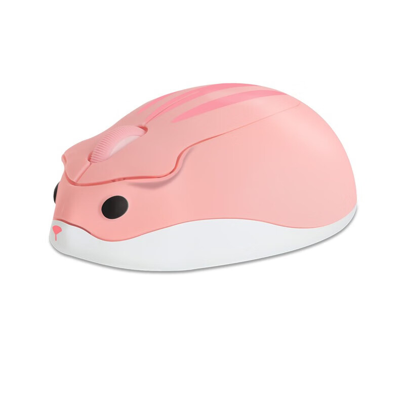 初忆（CHUYI)新款创意无线仓鼠鼠标可爱女生2.4G办公便携静音鼠标 粉色