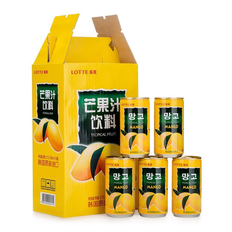 樂(lè)天韓國(guó)原裝進(jìn)口飲料整箱原裝樂(lè)天飲料180ml*15瓶禮盒裝飲料韓國(guó)果汁