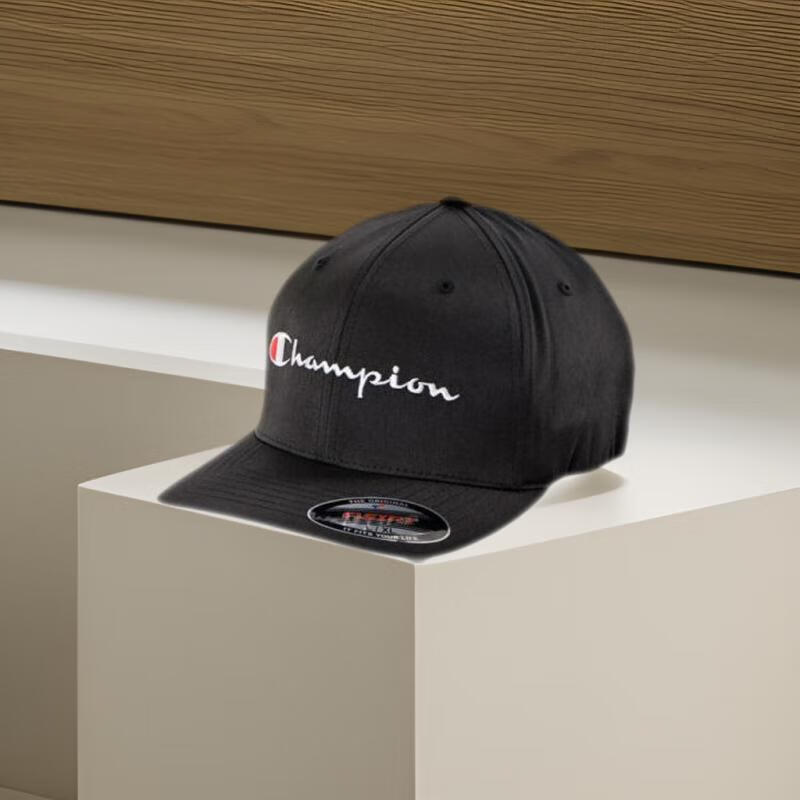 champion冠军男女新款街头风时尚平沿鸭舌帽经典草写刺绣logo棒球帽子