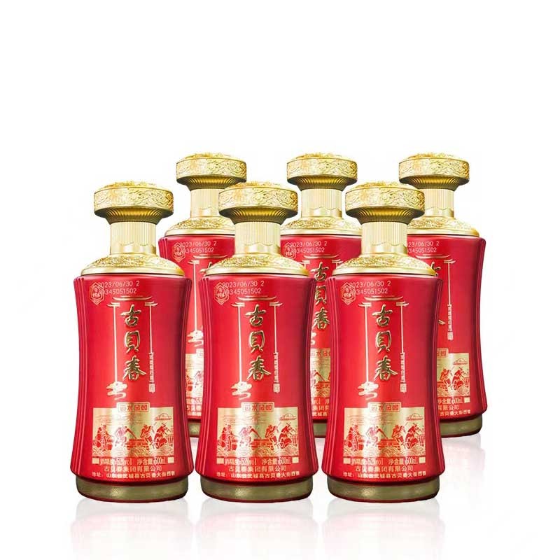 古贝春浓香白酒 52度 运水金阁 整箱装 500ml*6瓶送礼酒婚宴白酒 52度 500mL 6瓶