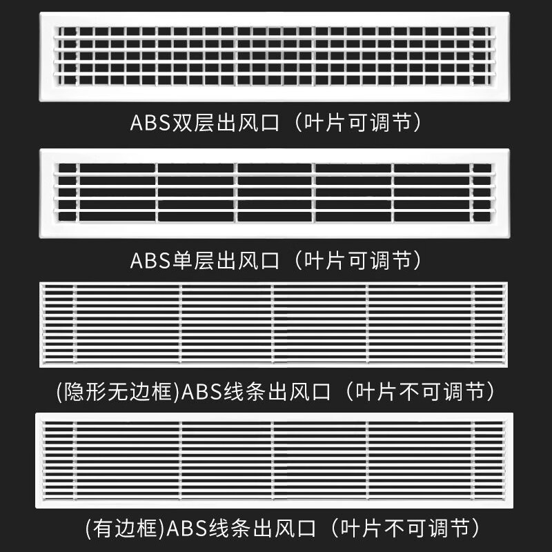 排风口网罩 中央空调出风口百叶格栅塑料单双层排风百叶窗通风管机出