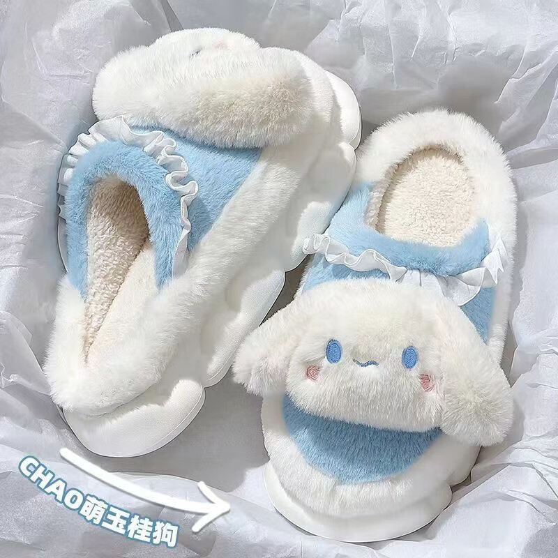 福虹辰棉拖鞋少女心冬季家居玉桂狗三丽鸥可爱保暖厚底毛绒棉拖SY 玉桂狗【玉桂狗狗-万物可爱】 38-39适合37-38高性价比高么？