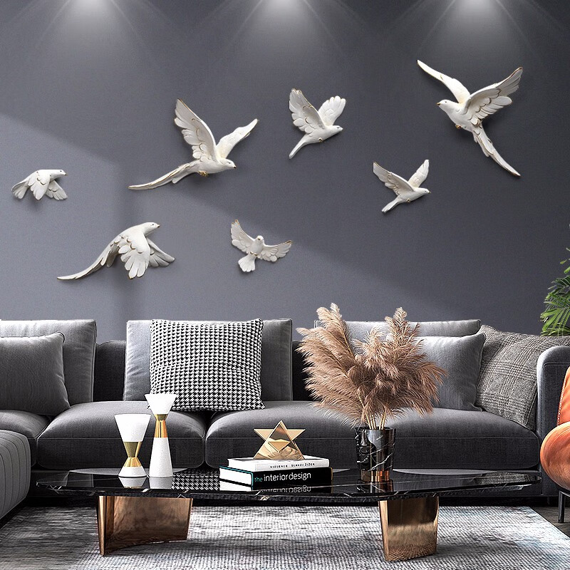 棕榈树（palmtree）轻奢壁挂样板房酒店走廊现代简约客厅沙发背景墙面装饰玄关餐厅创意飞鸟挂件 鸟（一套7只看清尺寸下单）使用感如何?