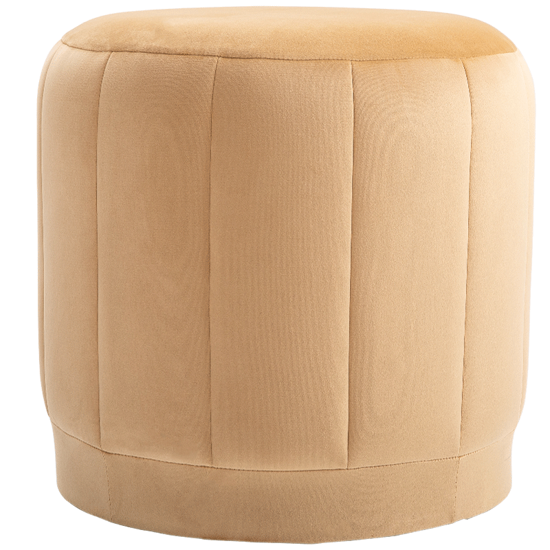 全友家居 小圆凳 现代北欧简约单人凳梳妆凳 实木框架绒布凳子 单人椅子 DX101031 米黄色