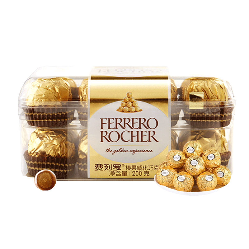 FERRERO ROCHER 费列罗 榛果威化巧克力 16粒 200g 礼盒装