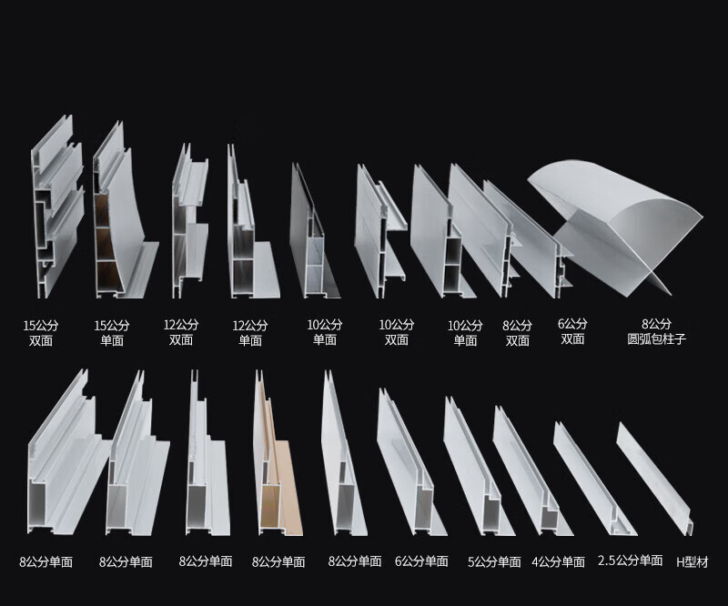 仁聚益卡布灯箱型材uv软膜灯箱铝合金边框h型材包柱拉布双面广告牌 2.