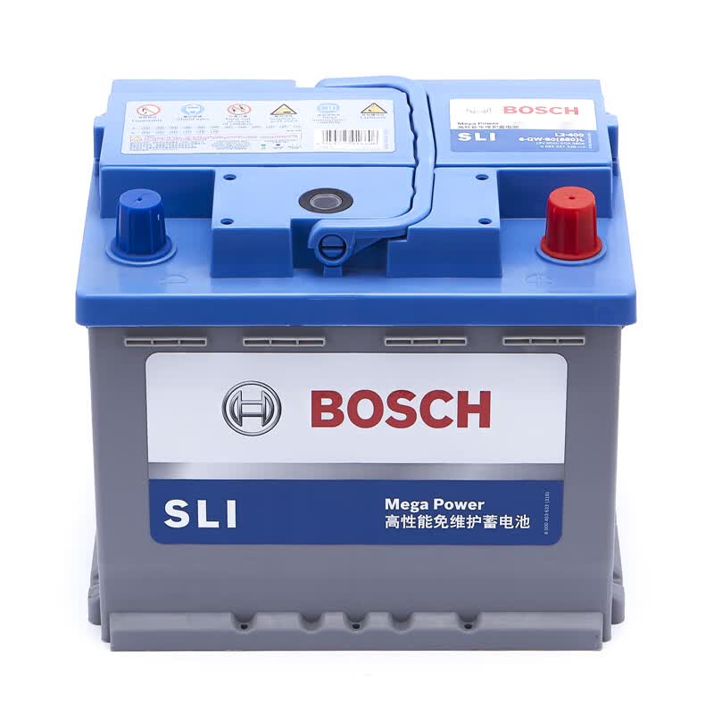 博世(bosch)汽车电瓶蓄电池免维护l2-400 12v 大众高尔夫6中华h330