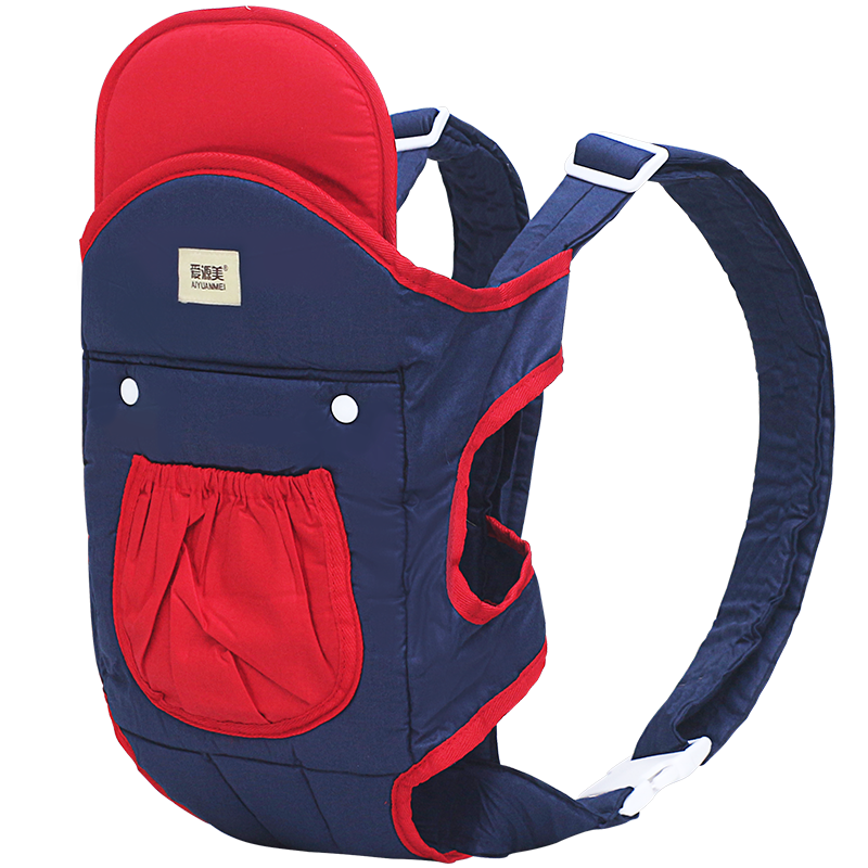 爱源美（aiyuanmei）新生婴儿背带前抱横抱式四季透气初生外出后背简易老式传统轻便 深蓝色布款 四合一