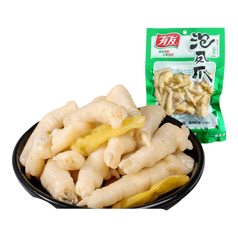 有友 泡椒鳳爪 山椒味220g 追劇必備零食 辦公室休閑零食小吃