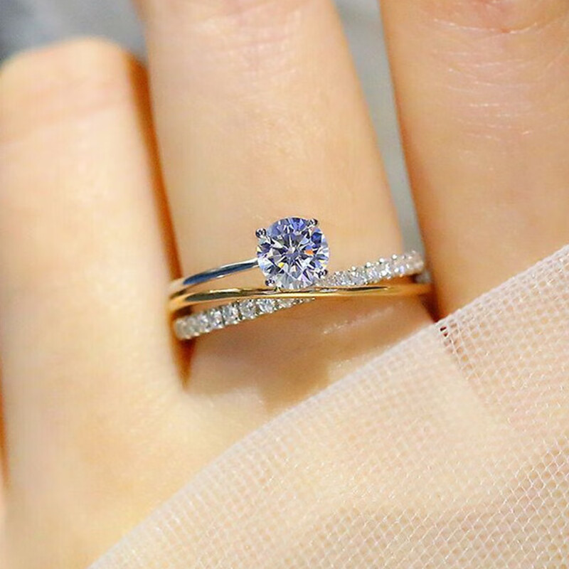 俪萌珠宝 定制18k金钻戒结婚20分钻石戒指女克拉求订结婚显钻 主钻20