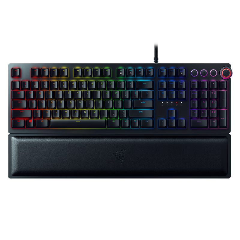 RAZER 雷蛇 猎魂光蛛 精英版 108键 有线机械键盘 黑色 雷蛇红轴（线性光轴）RGB