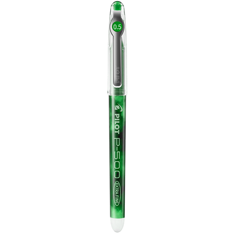 百樂（PILOT）P500彩色中性筆水筆0.5直液式走珠筆簽字筆學生文具辦公用品刷題筆高顏值繪圖 綠色 1支/袋