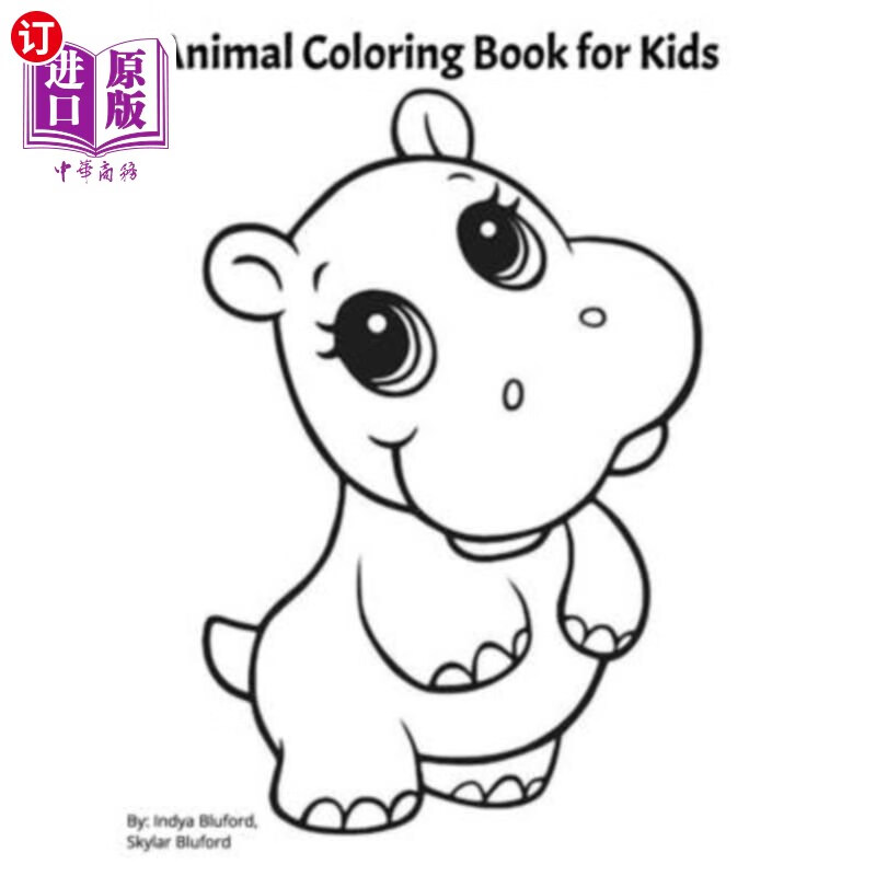 海外直订animal coloring book for kids 儿童动物涂色书