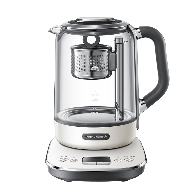 摩飞电器（Morphyrichards） 家用煮茶器多功能养生壶智能升降保温茶壶MR6088 椰奶白