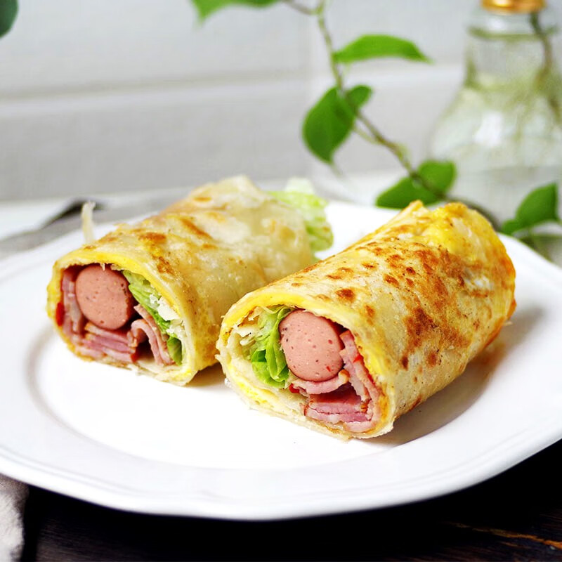 火腿沙拉半成品煎饼烘焙培根番茄酱面饼