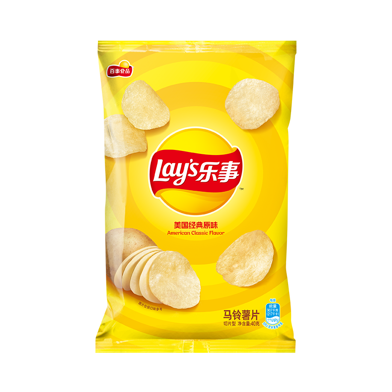 乐事(lays)薯片40g*8包小龙虾味薯片年货休闲零食 经典原味多种混合