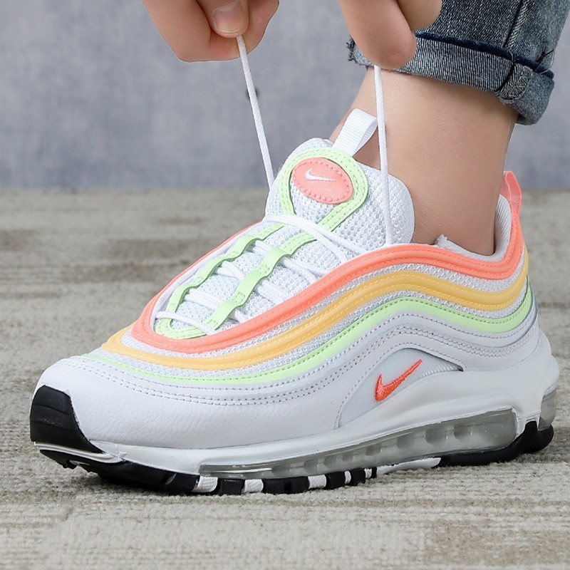 max 97炫彩三原色女子缓震轻质运动鞋耐磨透气跑步鞋 cz6087-100 白