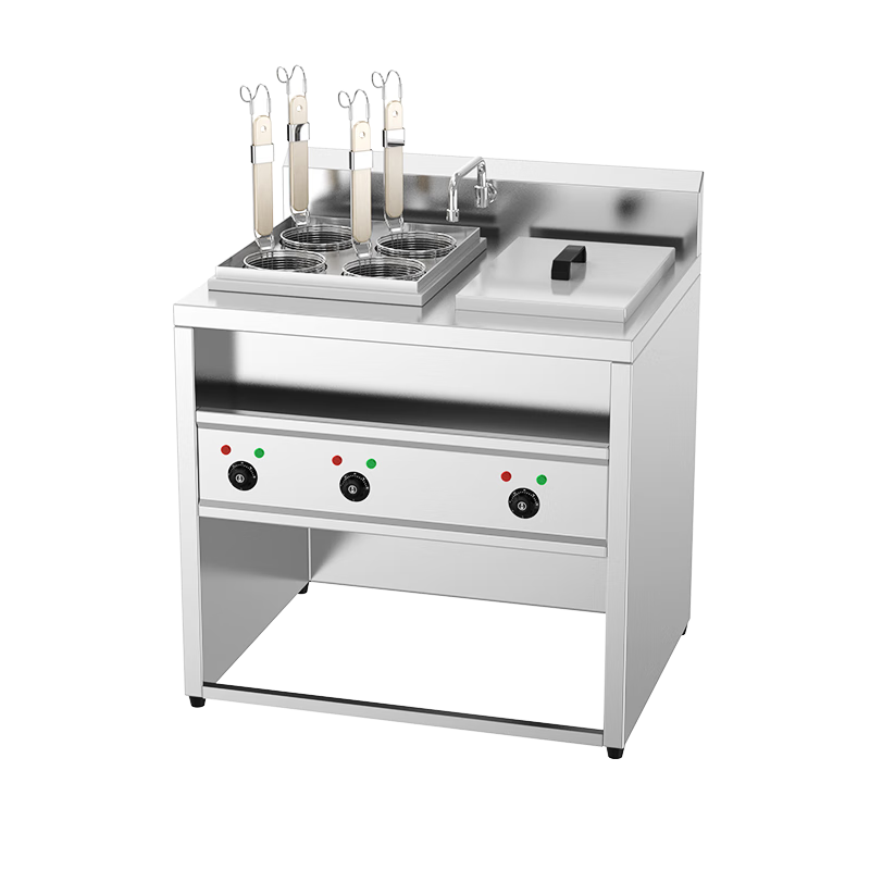 格盾（gedun）煮面爐不銹鋼 商用電麻辣燙保溫加熱 湯粉面關(guān)東煮四頭電煮爐+湯爐GD-CY-41A