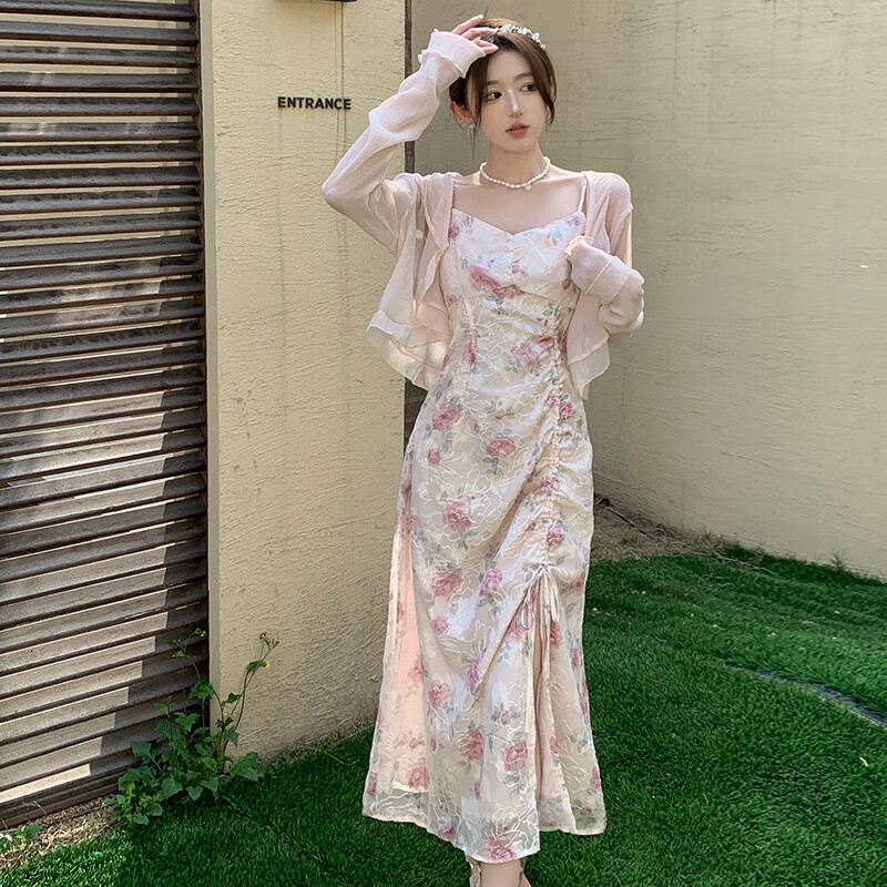 依米侬(yiminong)苹果型身材胖妹妹穿搭连衣裙夏季大码纯欲性感女梨形