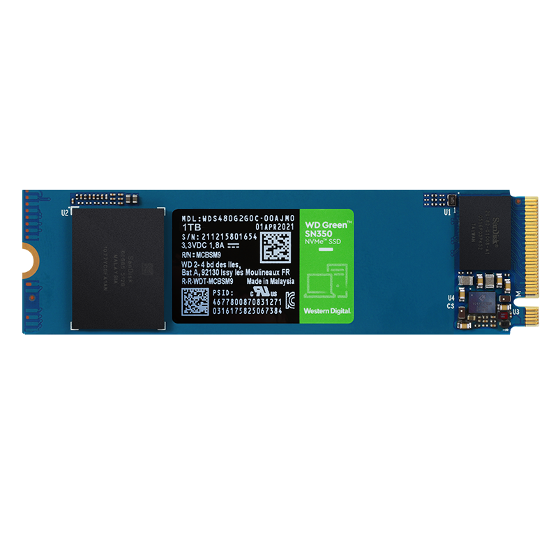西部数据（Western Digital）1T SSD固态硬盘 M.2接口（NVMe协议） WD  Green SN350 四通道PCIe  369元
