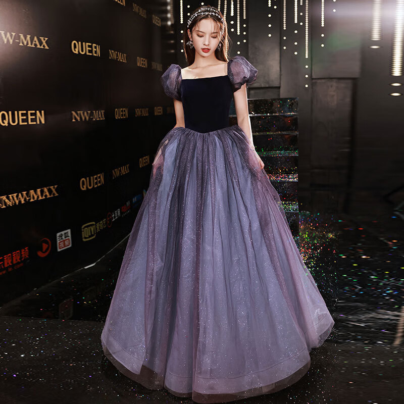 百丽驼美士(balitomms)星空渐变主持人新款宴会晚礼服年会设计感声乐