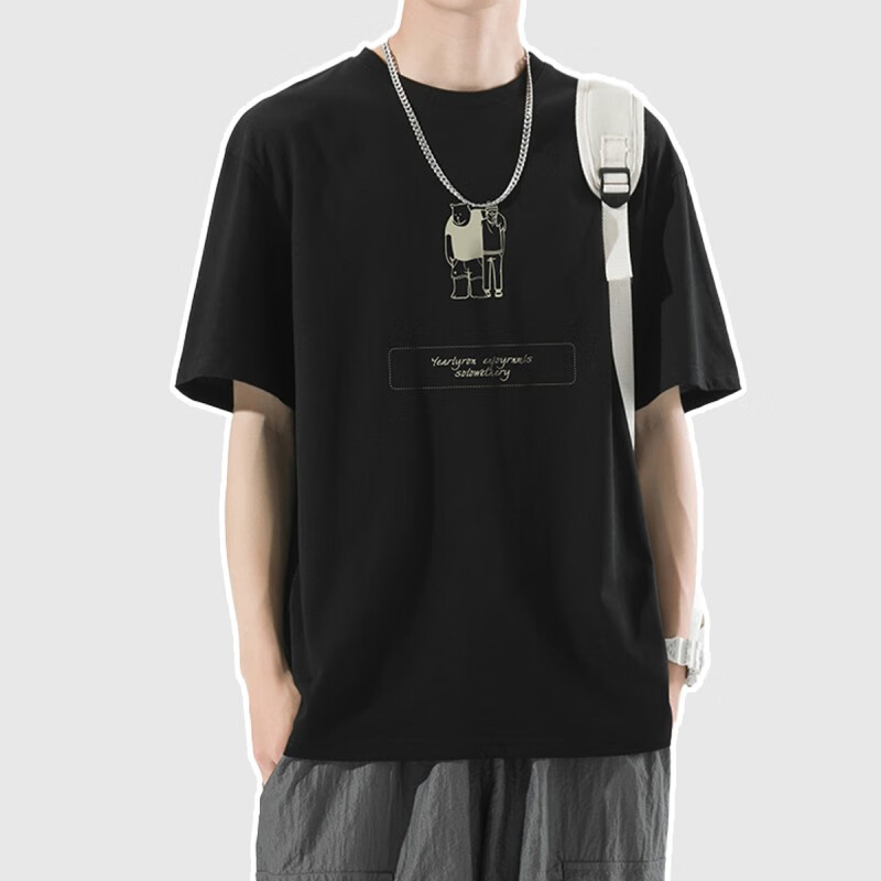 爵明威(juemingwei)男生衣服一套搭配冰丝套装男夏季帅气短袖短裤男装