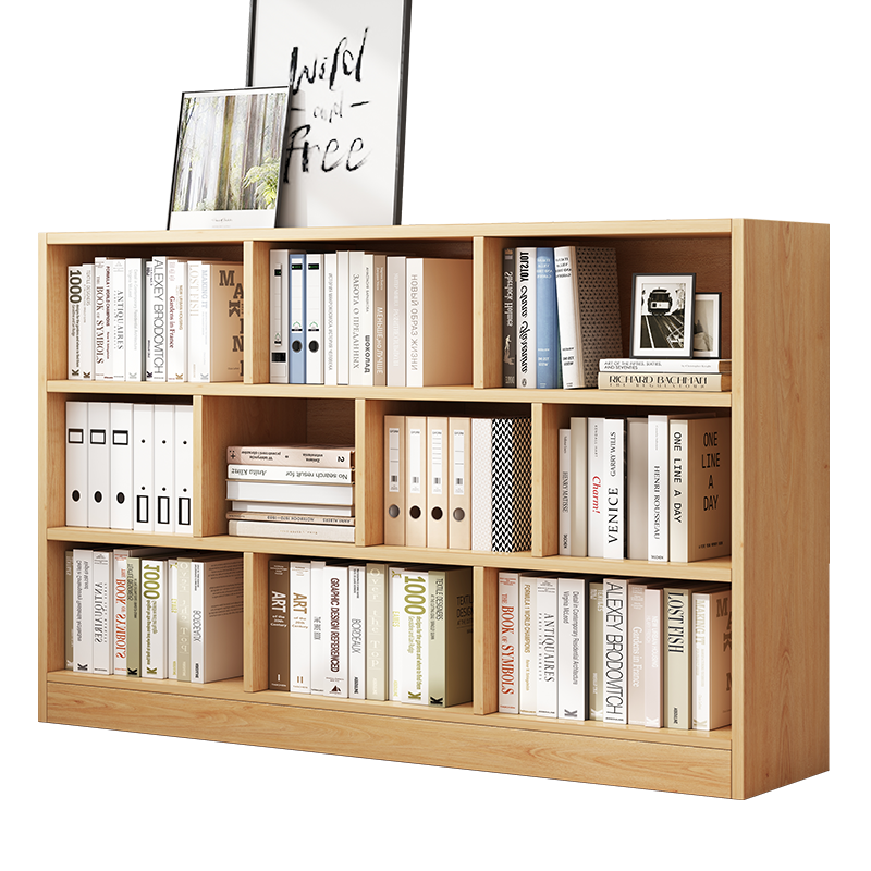悦美妙书架简约家用学生收纳架客厅置物架省空间大容量读书架简易书本柜子 【店长推荐】黄梨木色140CM