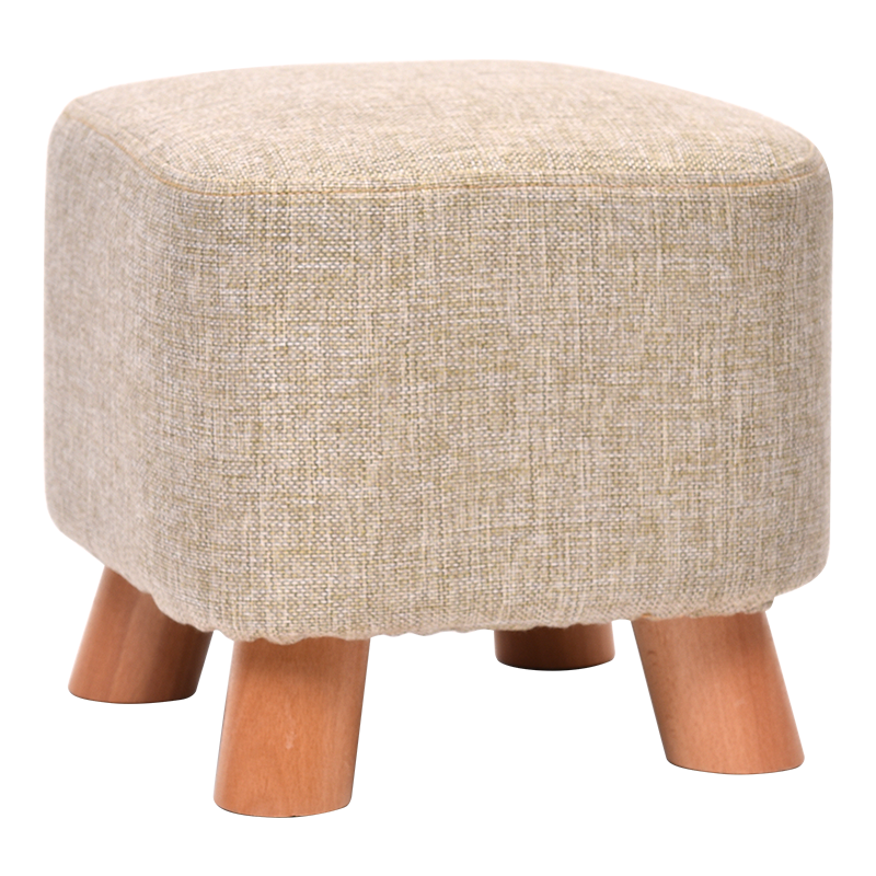 积木部落 jimubuluo 实木换鞋凳门口穿鞋凳客厅方凳布艺小凳子沙发凳茶几板凳家用矮凳 榉木款素颜色