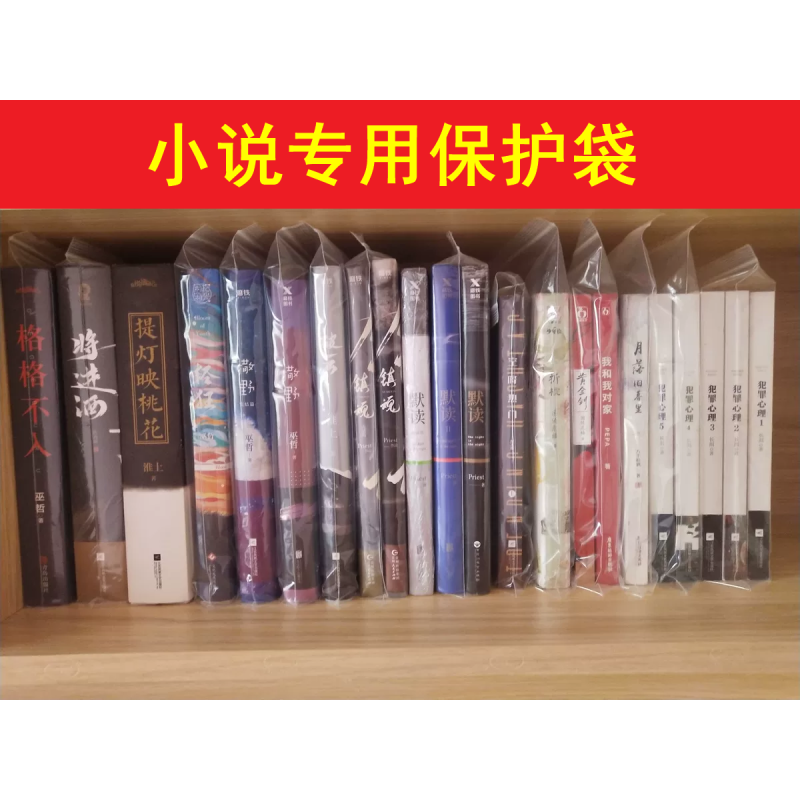 澳顏萊小說(shuō)漫畫書本保護(hù)袋套 圖書畫冊(cè)防潮防塵袋 書籍雜志透明密自封袋 50個(gè) 17*24cm  加厚14絲