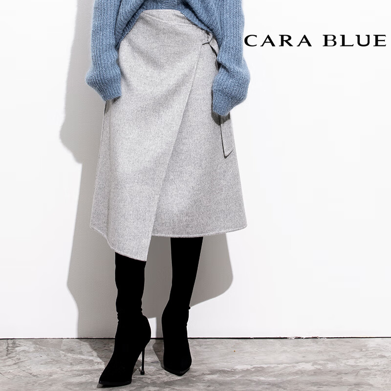 carablue休闲简约百搭半裙kb213mws0062 灰色 as