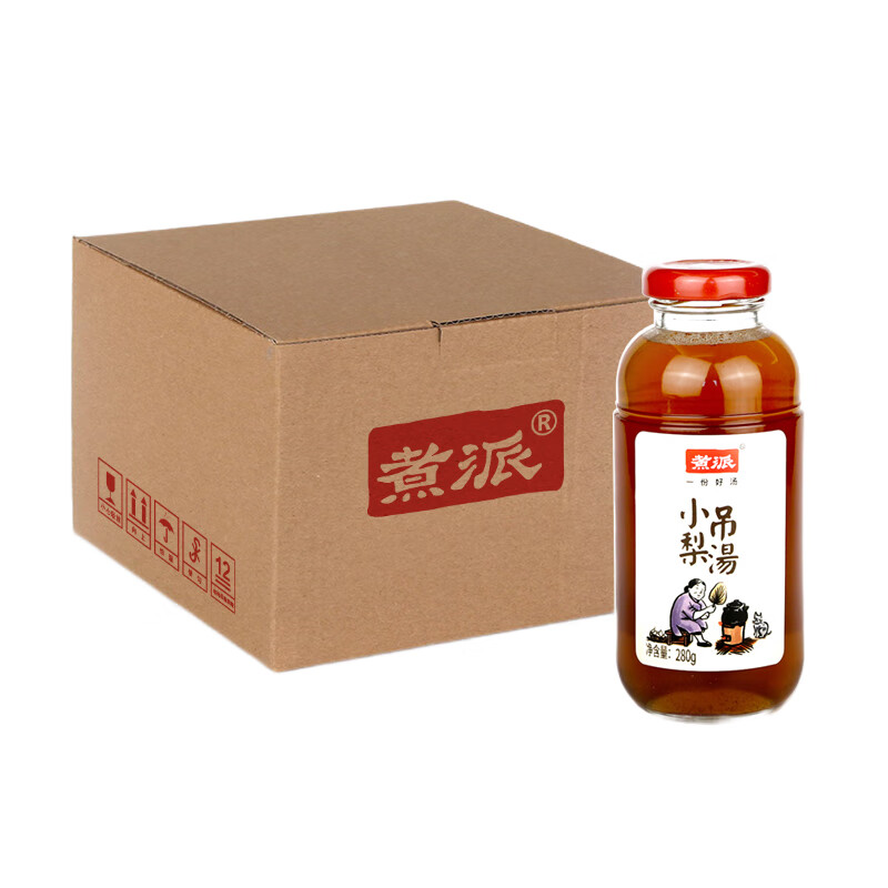 煮派 小吊梨汤冰糖雪梨汁梨味即饮 老北京特产 280g×12瓶 礼盒装 加热更好喝