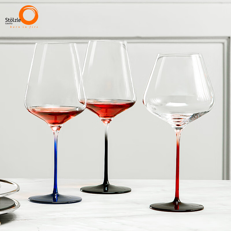 索雅特Stolzle红领结德国进口水晶勃艮第红酒杯套装家用轻奢高级感脚杯 勃艮第红酒杯冷艳红 710ml