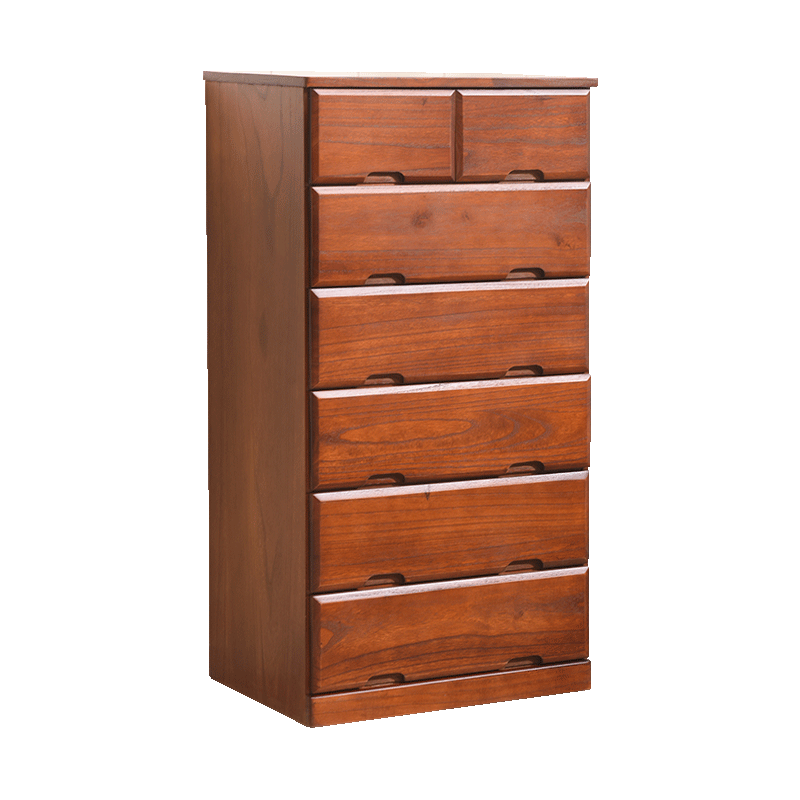 冯派  卧室实木斗柜五斗柜现代简约五斗橱客厅抽屉式收纳柜子储物柜 菱形60-6   咖啡色