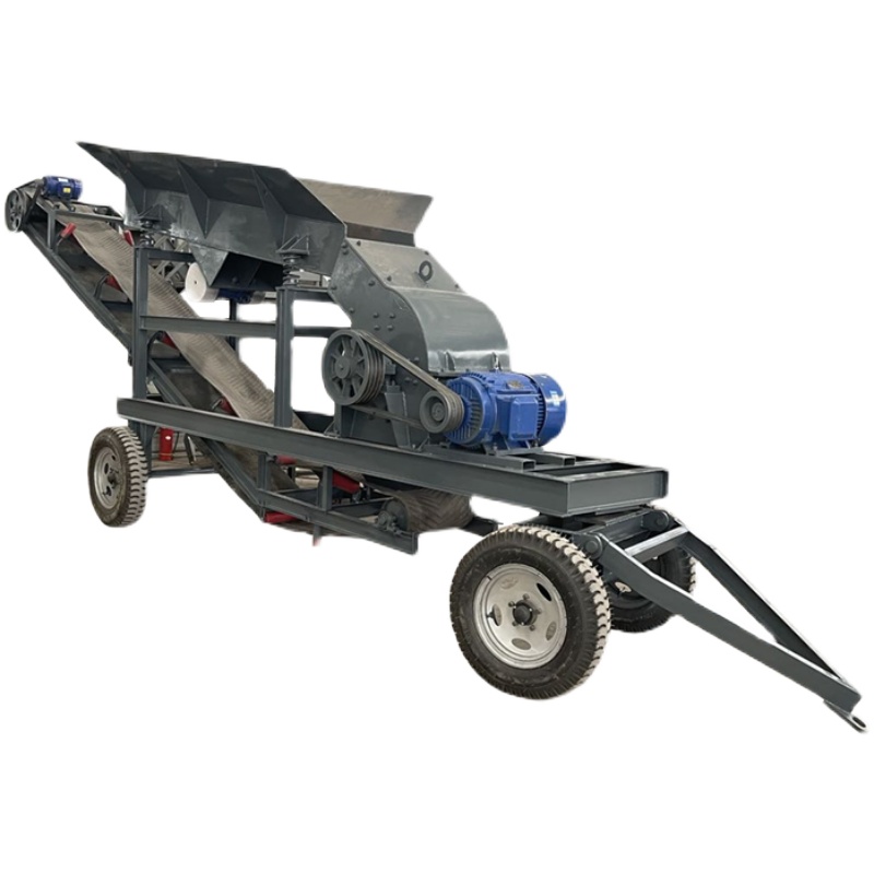 京京 定制适用移动制砂机小型碎石机石头建筑垃圾粉碎机鹅卵石打沙制