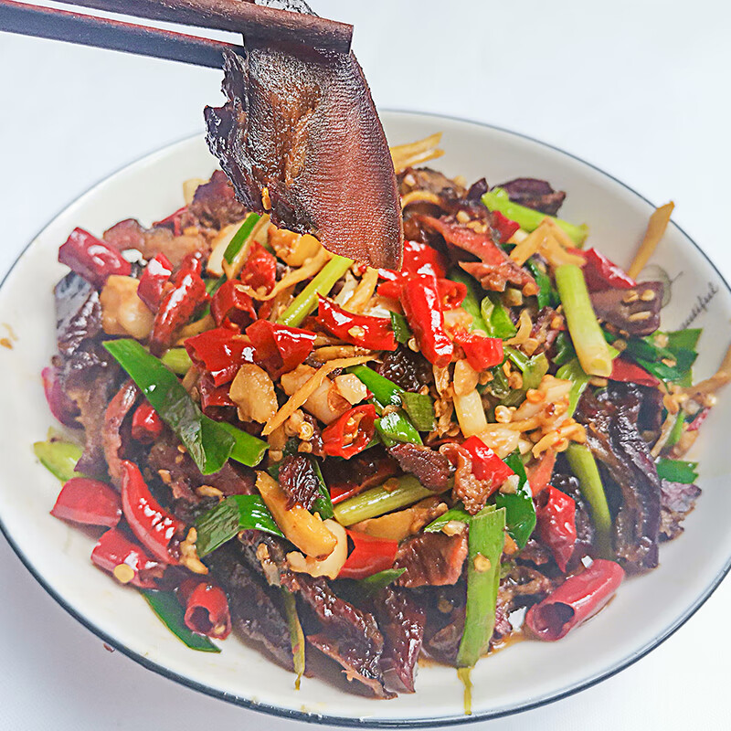 乐佳萱腊猪舌头湖南特产农家自制柴火烟熏腊味猪口条猪利子500g整只