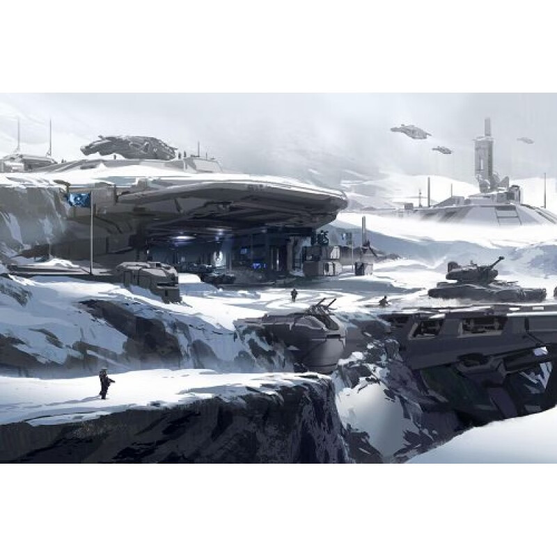 狼天影光环5海报墙贴画纸守护者士官长vs斯巴达小队光晕5宿舍卧室可