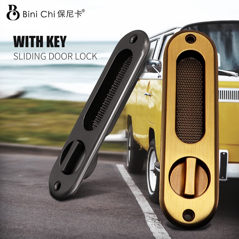 日本保尼卡移门锁折叠门卫生间锁滑动门锁暗装隐形推拉门拉手把手 702