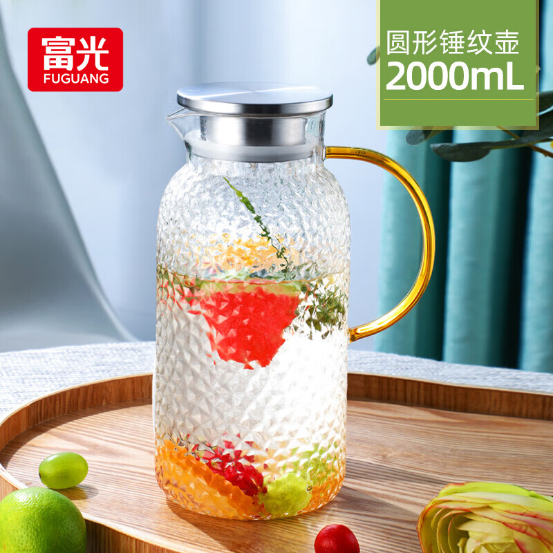 富光玻璃杯耐热玻璃凉水壶锤纹带把手大容量家用杯花茶杯子茶壶冷水壶怎么样,好用不?