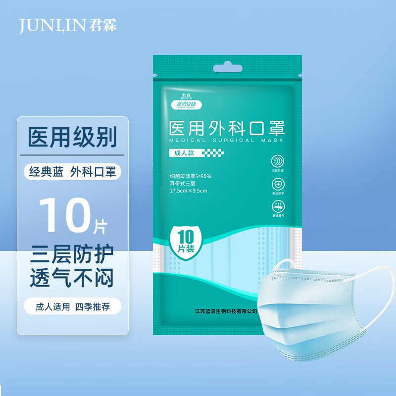 君霖一次性医用口罩隔离面罩：价格&销量趋势，好评不断！