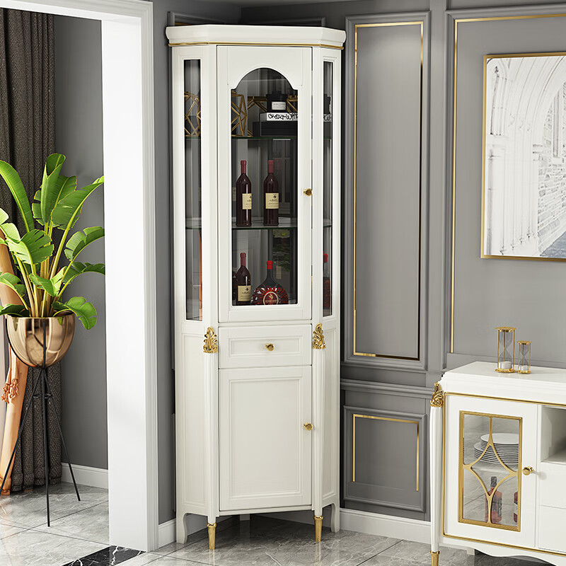 裙裳 角柜 墙角柜 三角形轻奢酒柜靠墙客厅拐角柜实木转角柜三角酒柜