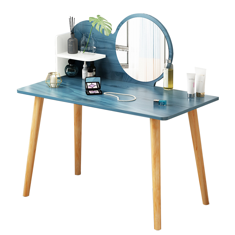特匠 梳妆台 化妆桌子白色小户型卧室梳妆桌 695-B2蓝色