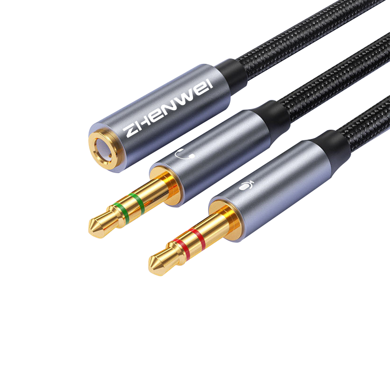 臻威（ZHENWEI）耳機(jī)麥克風(fēng)二合一轉(zhuǎn)接線 3.5接頭手機(jī)耳機(jī)音頻 臺式主機(jī)筆記本電腦耳機(jī)耳麥轉(zhuǎn)換線