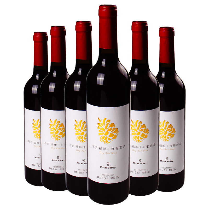 月谷 精酿干红葡萄酒 750ml 月谷红酒 赤霞珠干红 送礼佳品 750ml*6瓶