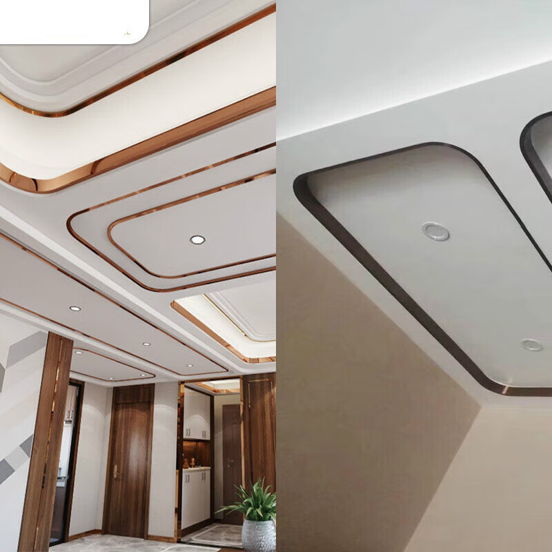 叽哩哇啦不锈钢圆弧装饰条弧形吊顶半圆包边线条拱门门框不锈钢 玫瑰