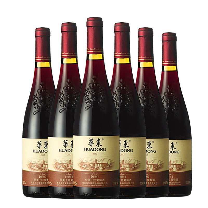 华东 精制佳美 干红葡萄酒 整箱红酒酒类 6支装 750ml*6 自饮送礼
