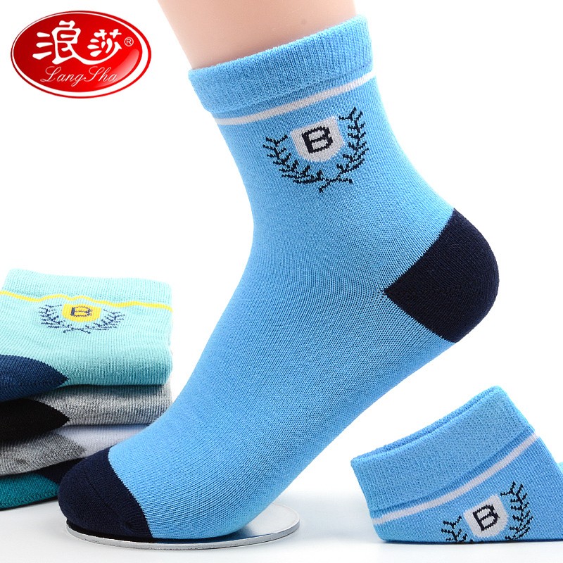 浪莎儿童袜子精梳棉中大男孩春秋冬季男童袜舒适棉袜秋冬 脚长18-20cm