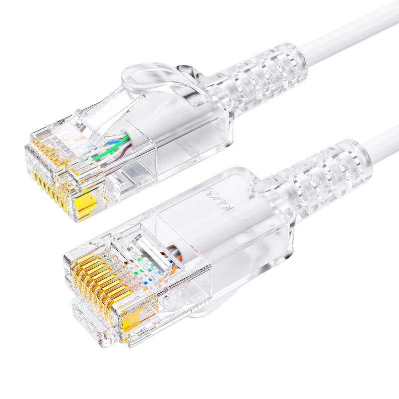毕亚兹 超六类网线 2米细线款CAT6A 10Gbps万兆成品跳线 电脑/宽带/路由器/监控连接线缆 白色
